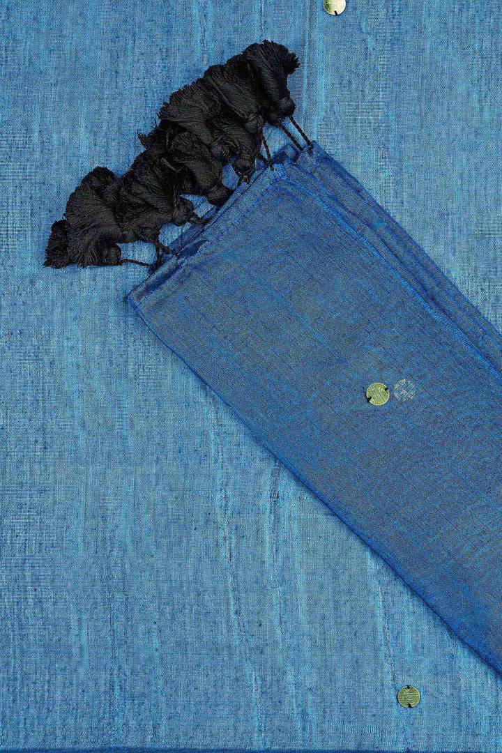Teejh Tamra Neel Raga Tissue Saree
