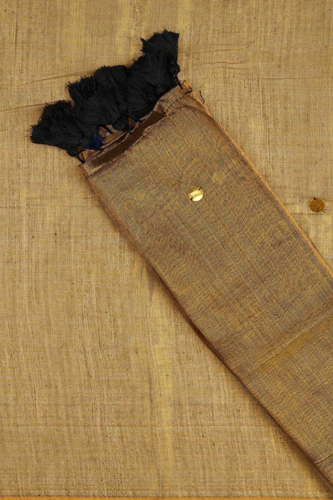 Teejh Sunheri Siyahi Raga Tissue Saree