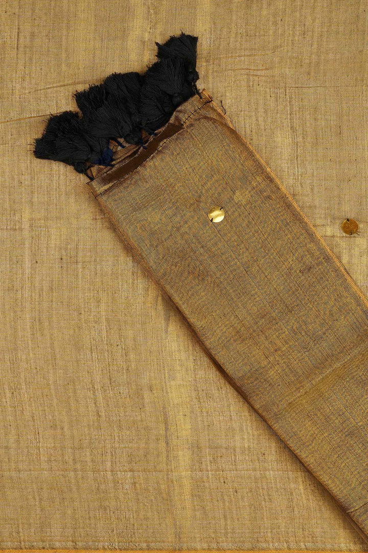 Teejh Sunheri Siyahi Raga Tissue Saree
