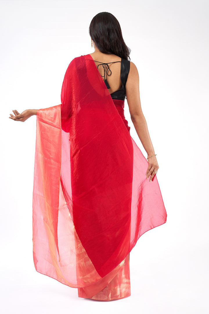 Alesia Satin Pre-Draped Pink Saree