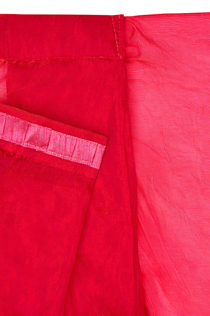 Alesia Satin Pre-Draped Pink Saree