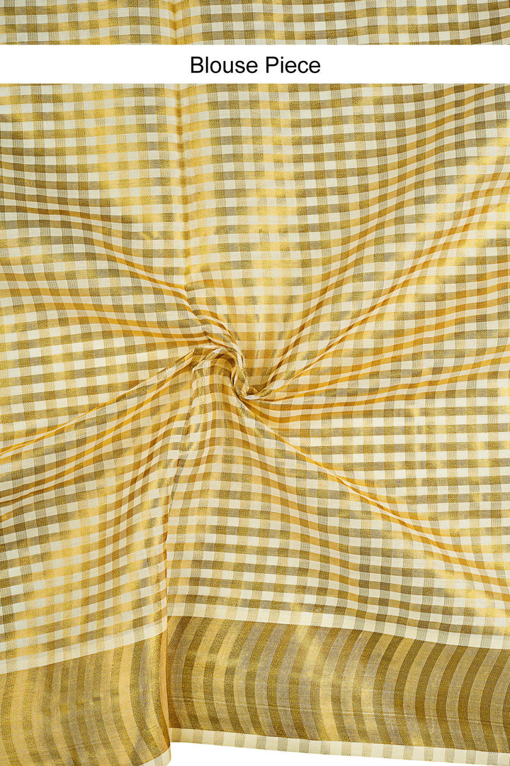 Teejh Kairali Zari Checkered Kasavu Saree