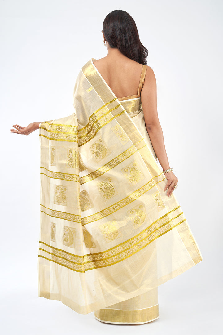 Teejh Aarani Zari Work Kasavu Saree