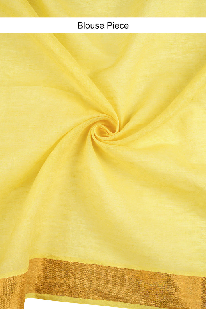 Teejh Pookal Off white and Yellow Floral Tassel Saree