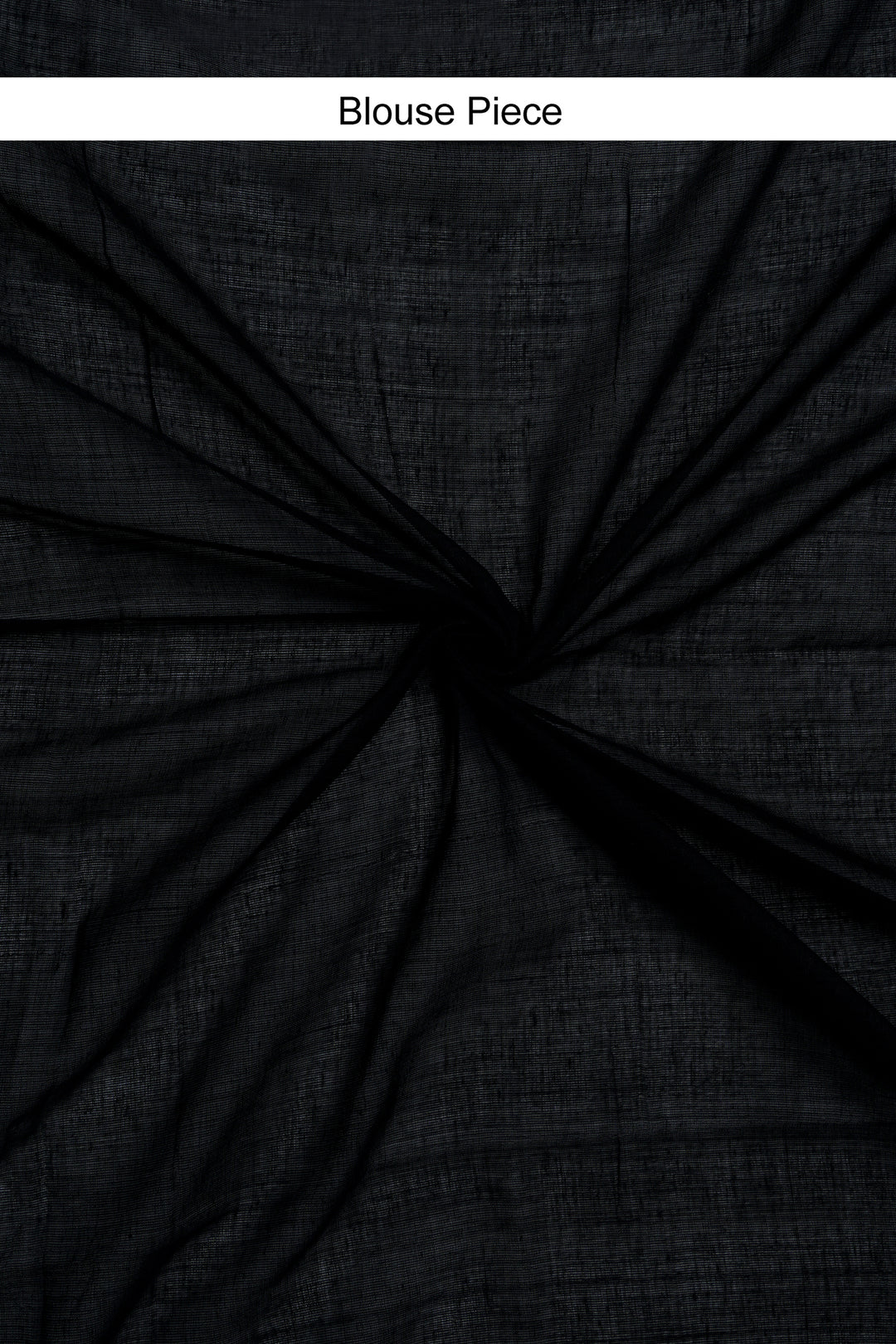 Teejh Midnight Muse Black Mulmul cotton weaving Saree with Blouse Piece