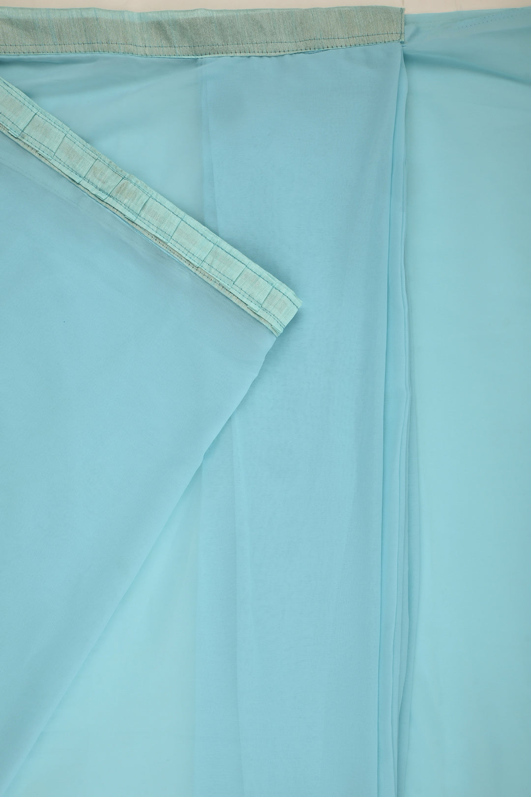 Teejh Farah Turquoise Georgette Ready to Drape Saree