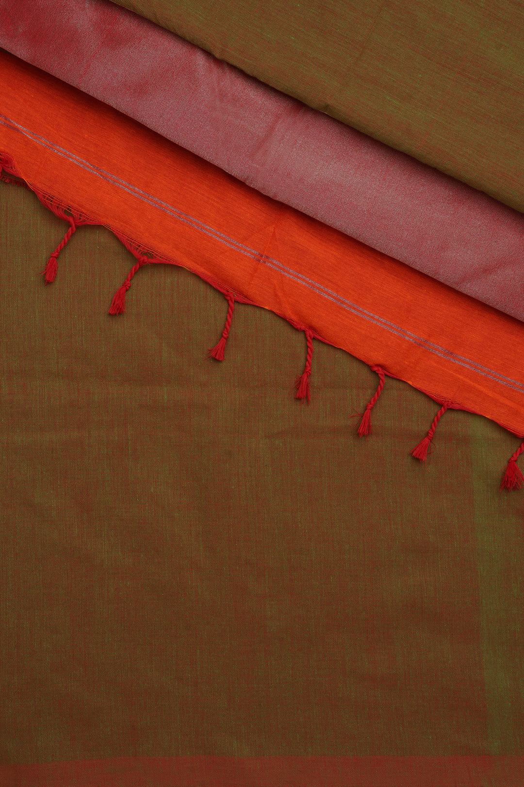 Teejh Lush Meadows Moss Green Hand Woven Tissue  Saree With Blouse Piece
