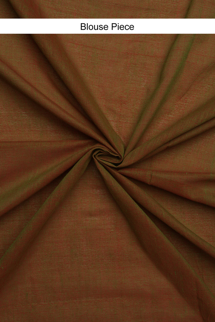 Teejh Lush Meadows Moss Green Hand Woven Tissue  Saree With Blouse Piece