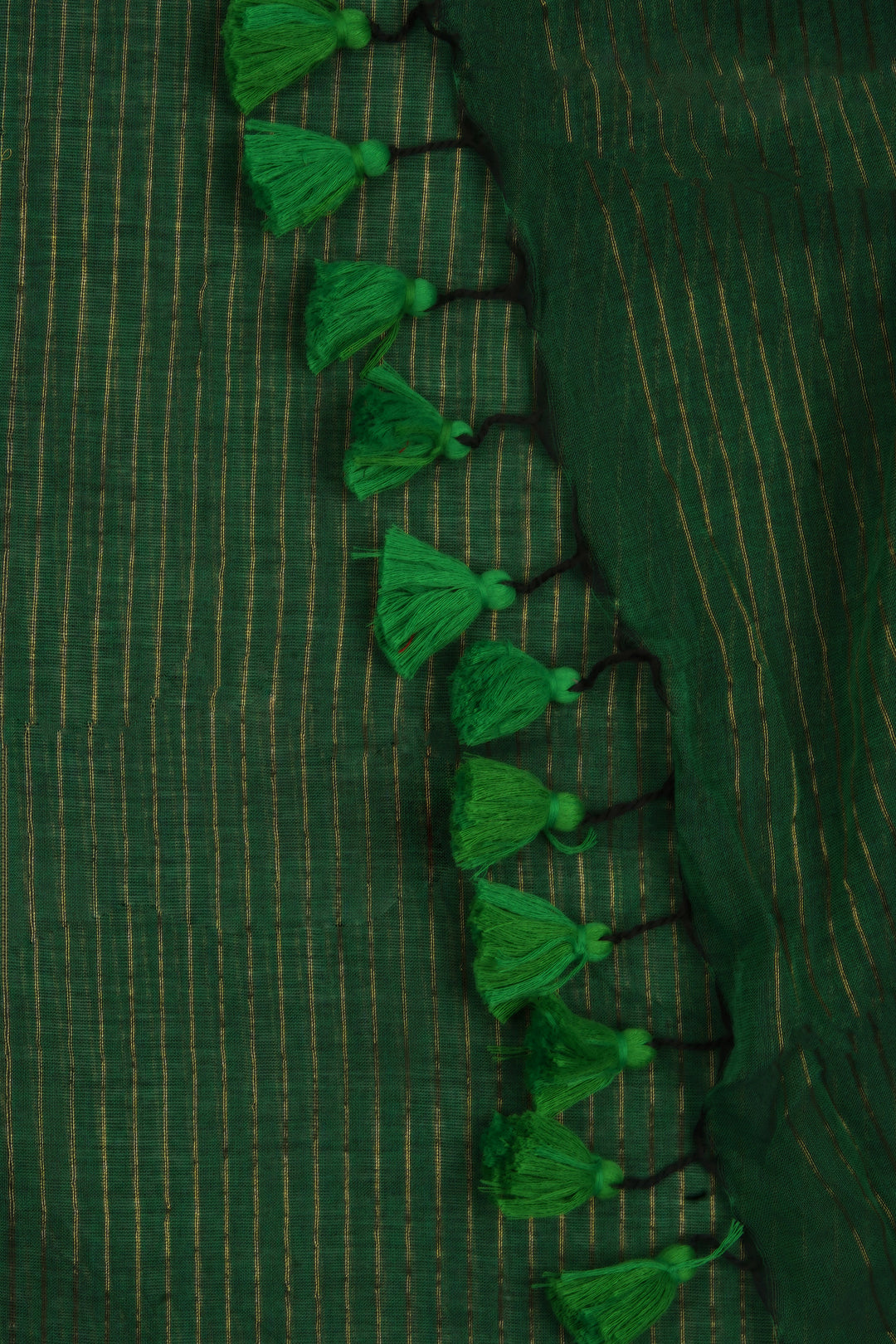 Teejh Leya Green Cotton Zari Saree