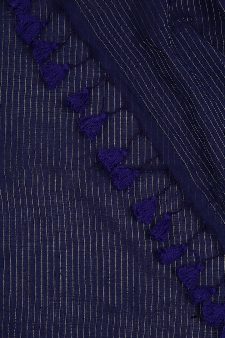 Teejh Leya Blue Cotton Zari Saree
