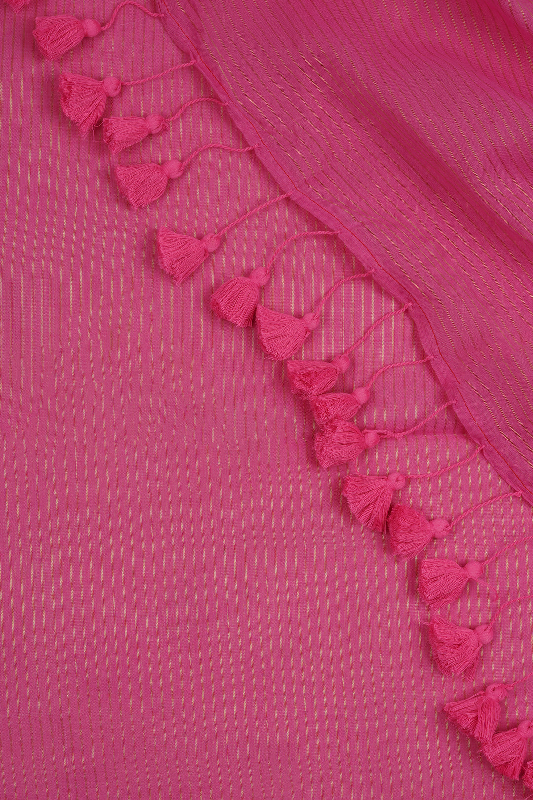 Teejh Leya Pink Cotton Zari Saree