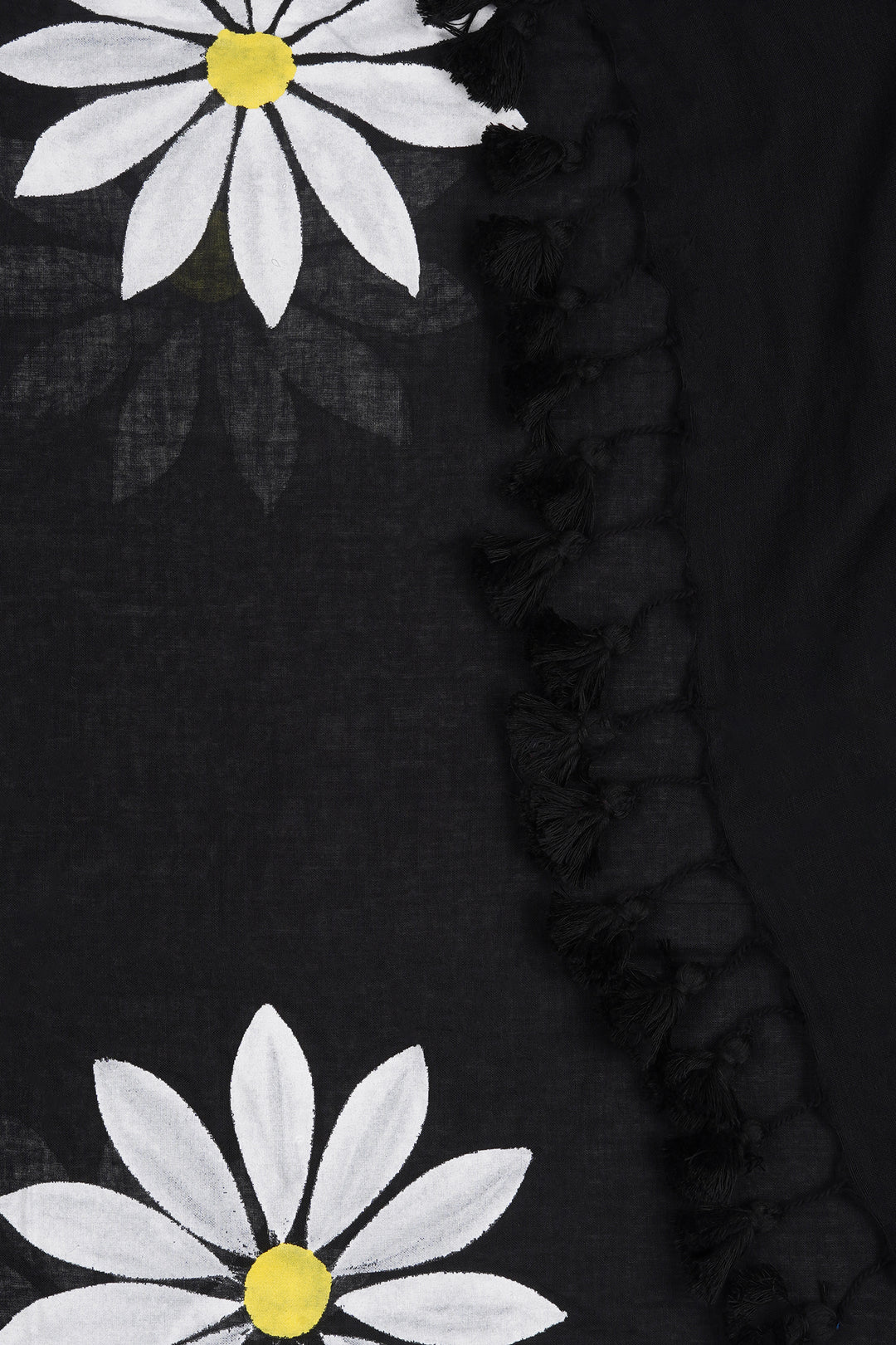 Teejh Kusuma Black and White Mul Cotton Printed Saree