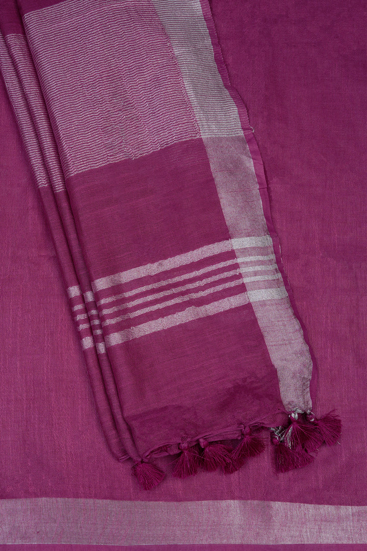 Teejh Kaya Magenta Zari Linen Saree