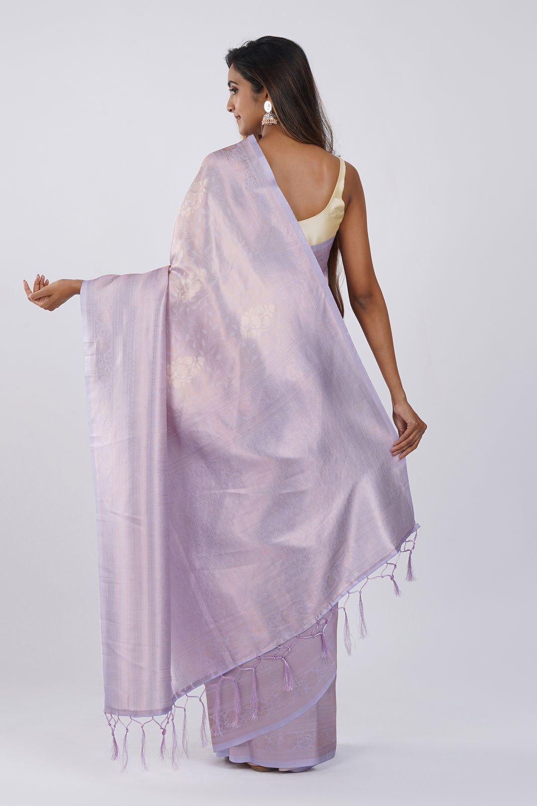 Teejh Suwarna Purple Soft Silk Zari Saree