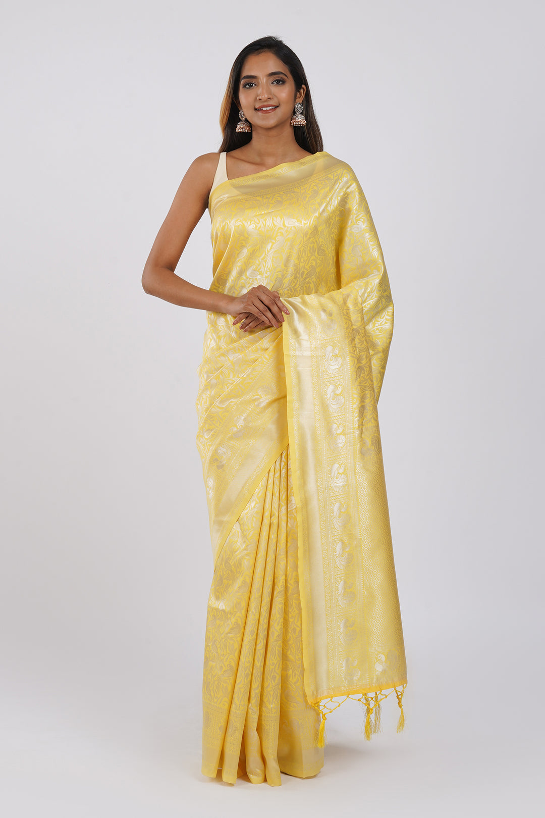 Teejh Aiassa Yellow Cotton Silk Saree