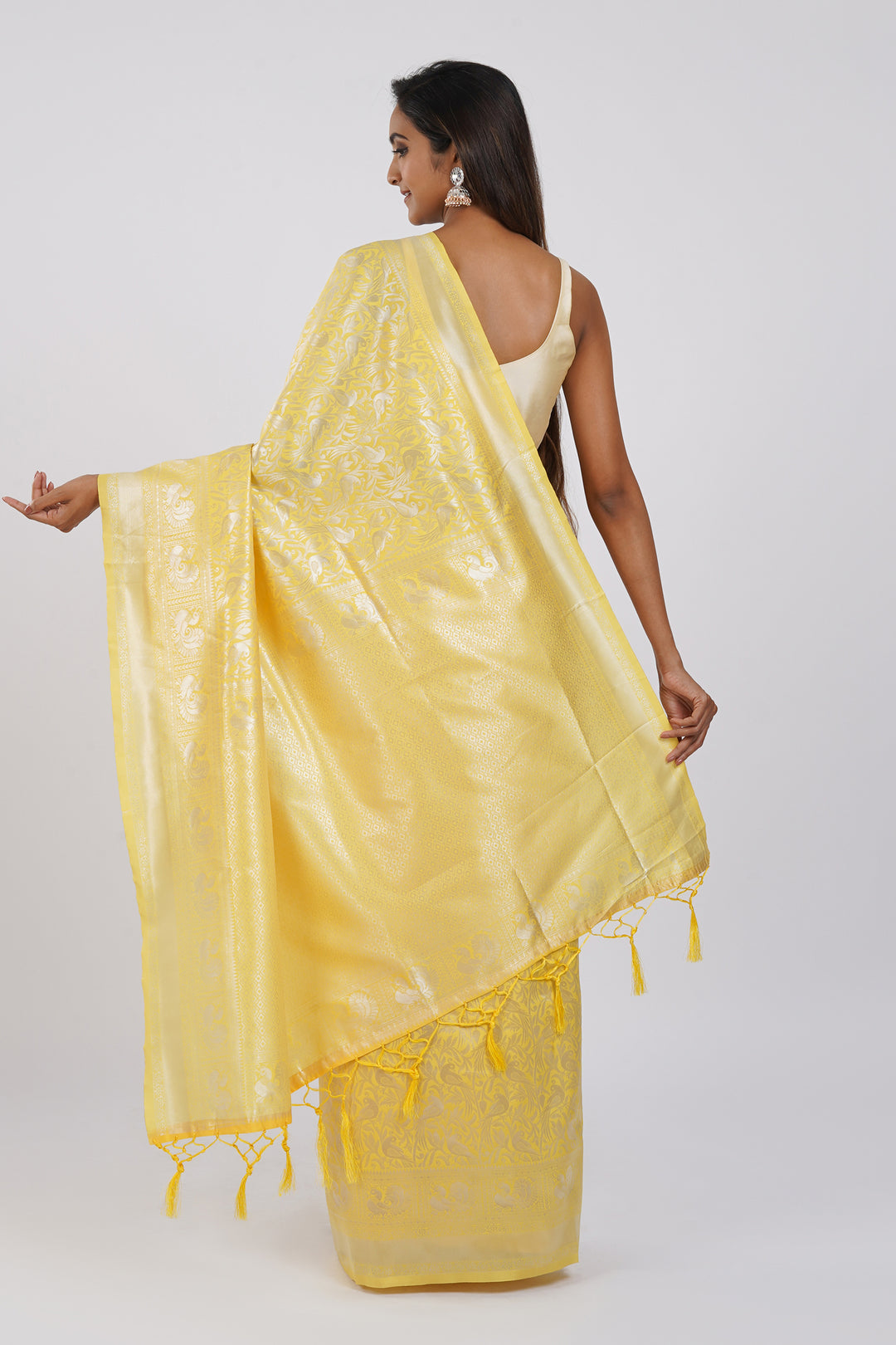 Teejh Aiassa Yellow Cotton Silk Saree
