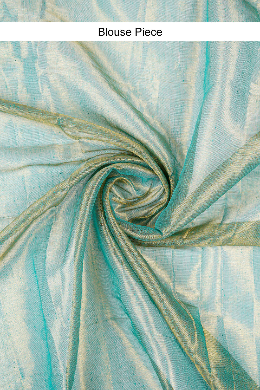 Teejh Idayini Turquoise Organic Tissue Silk Saree