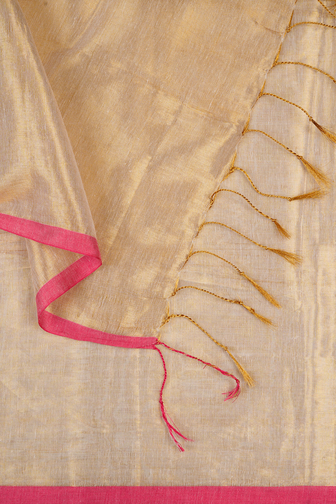 Teejh Idayini Off White Organic Tissue Silk Saree