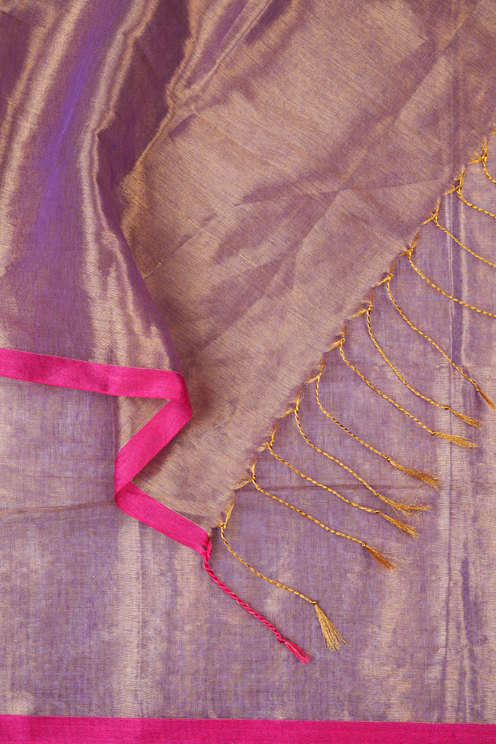 Teejh Idayini Purple Organic Tissue Silk Saree