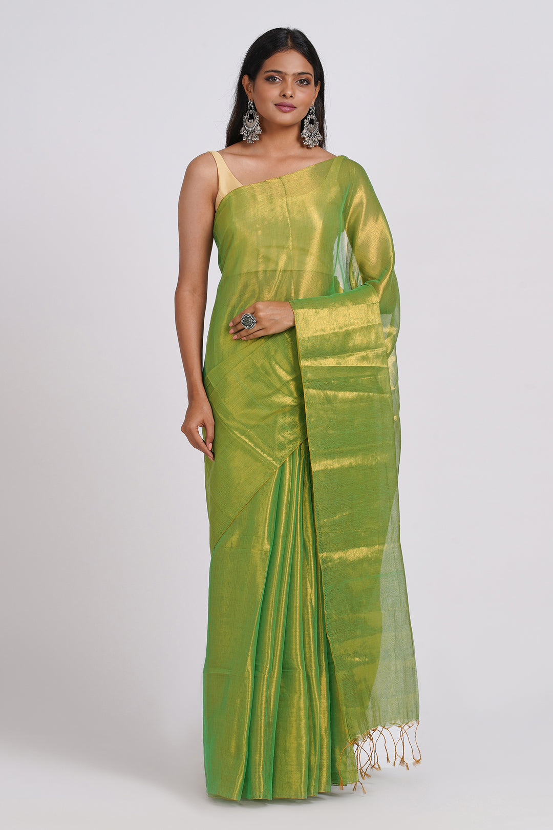 Teejh Trishika Green Tissue Saree