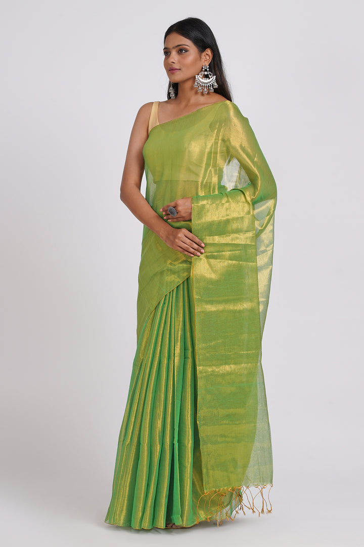Teejh Trishika Green Tissue Saree