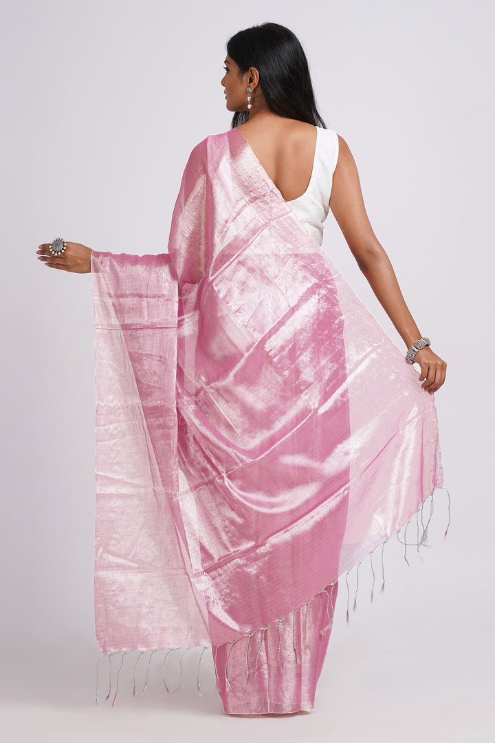 Teejh Trishika Pink Tissue Saree