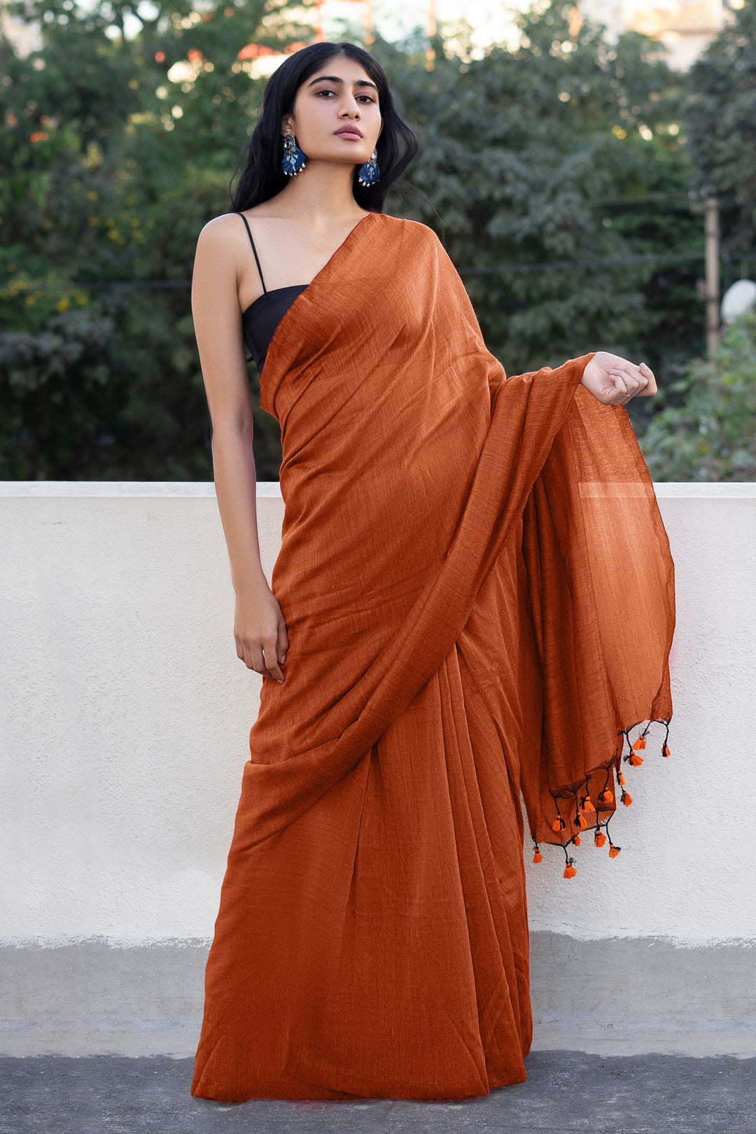 Teejh Ohana Plain Mulmul Cotton Saree