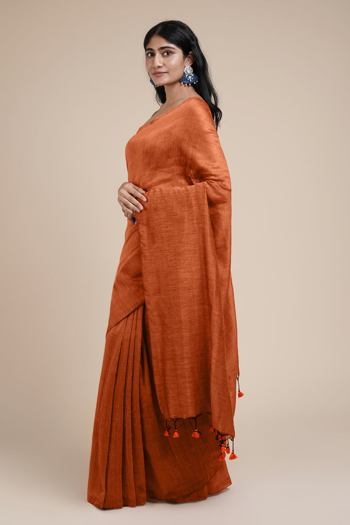Teejh Ohana Plain Mulmul Cotton Saree
