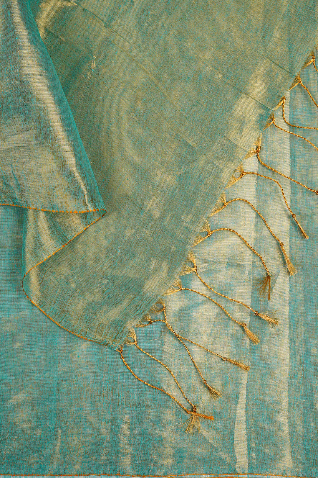 Teejh Trishika Peacock Green Tissue Saree