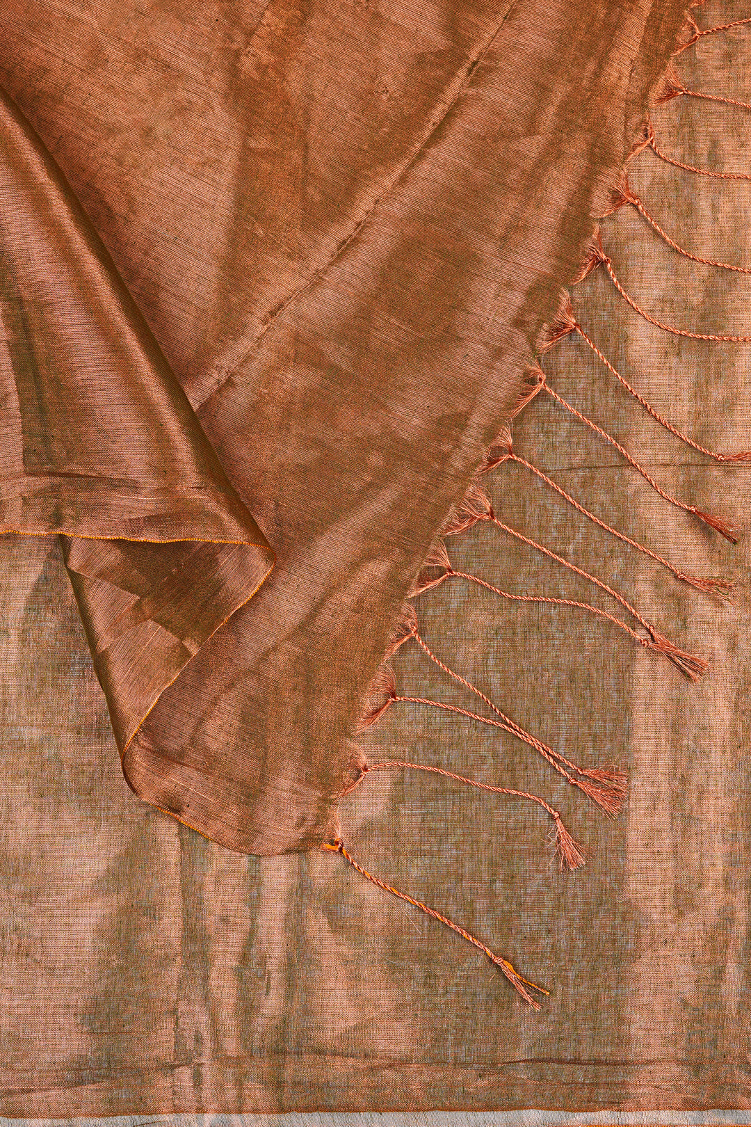 Teejh Trishika Rust Green Tissue Saree