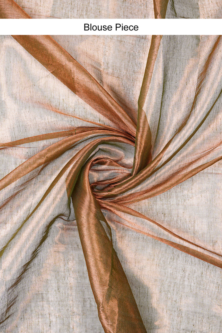 Teejh Trishika Rust Green Tissue Saree