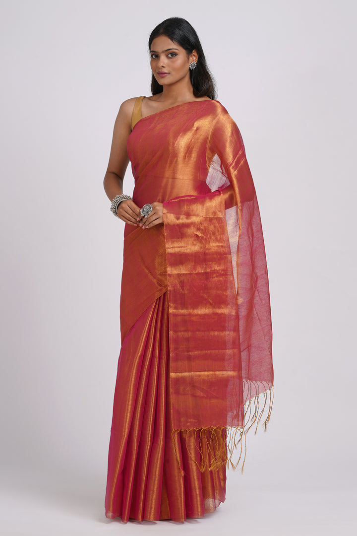 Teejh Trishika Dark Pink Tissue Saree