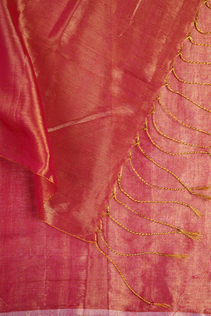 Teejh Trishika Dark Pink Tissue Saree