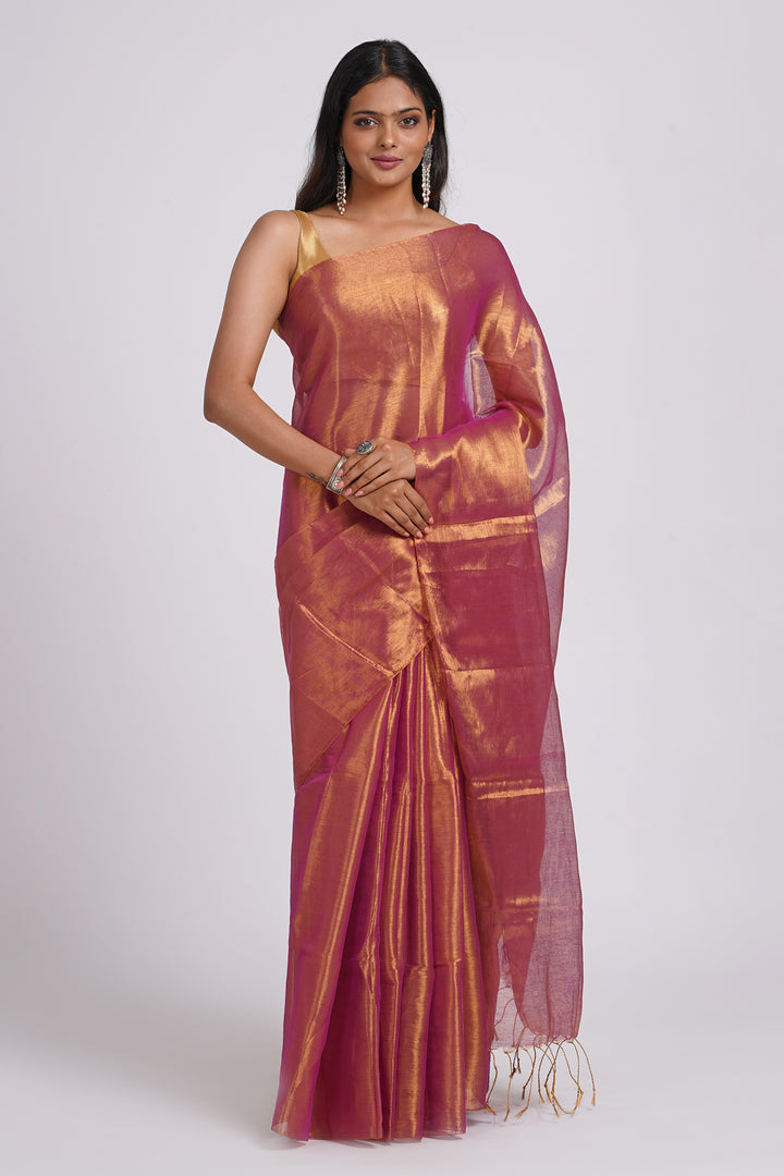 Teejh Trishika Magenta Tissue Saree