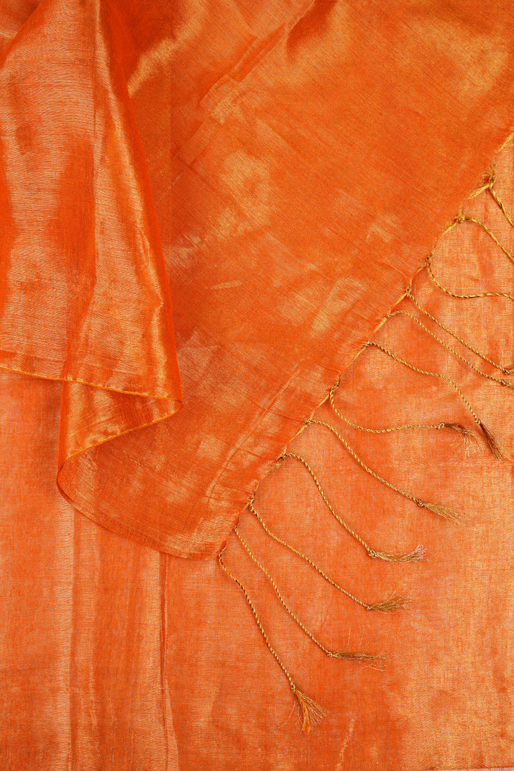 Teejh Trishika Orange Tissue Saree