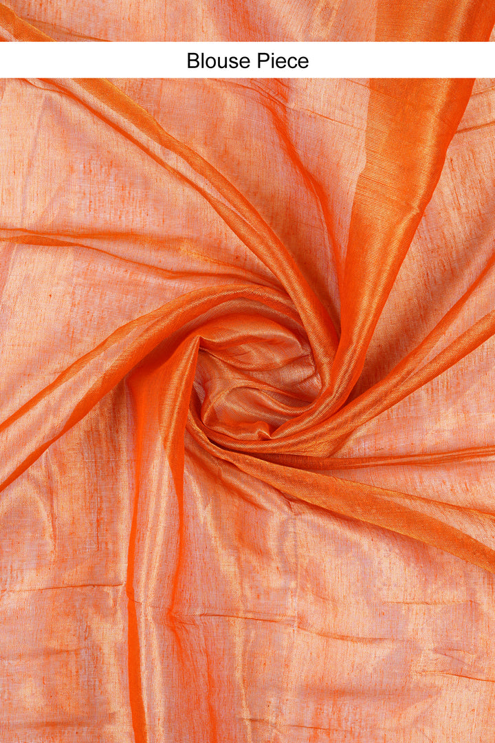 Teejh Trishika Orange Tissue Saree