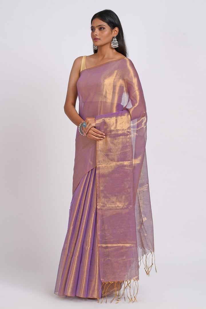 Teejh Trishika Purple Tissue Saree