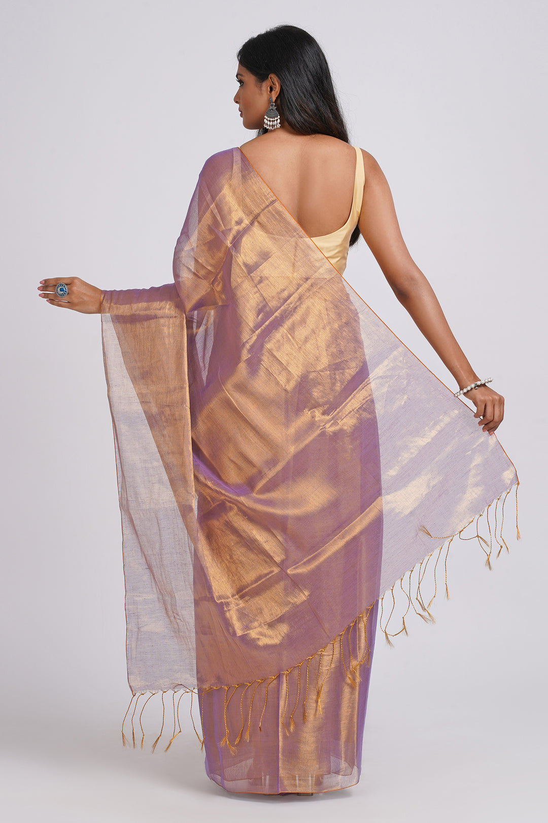 Teejh Trishika Purple Tissue Saree