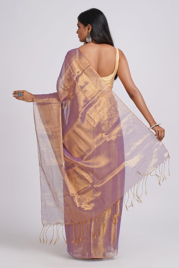 Teejh Trishika Purple Tissue Saree