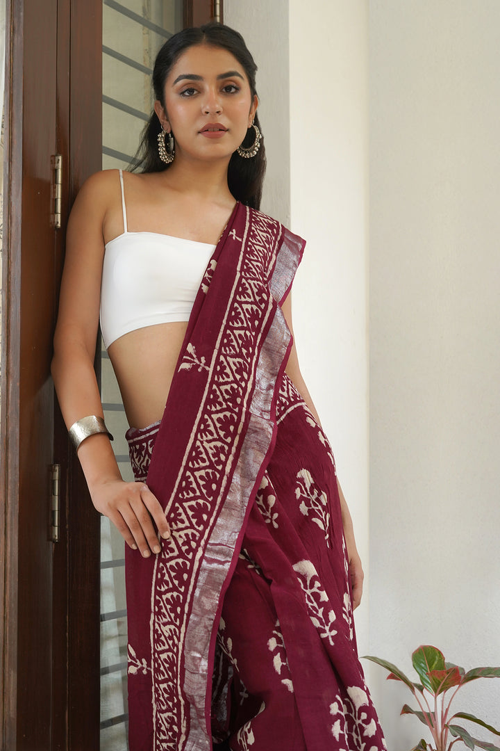 Teejh Saraswati Linen Saree