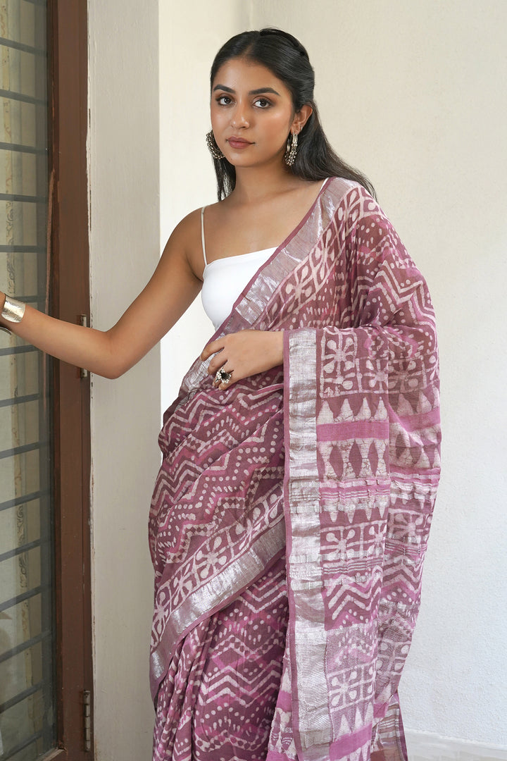 Teejh Mohini Linen Saree