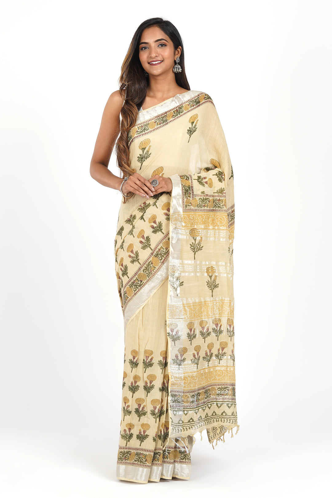 Teejh Purva Linen Saree