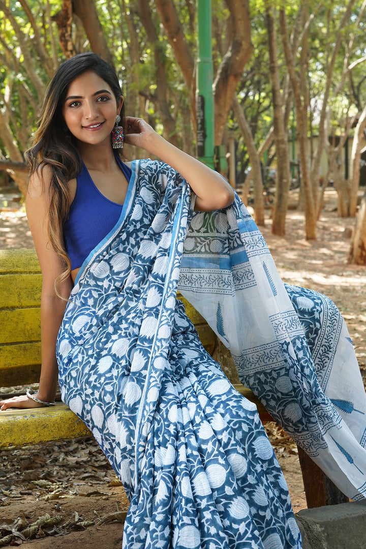 Teejh Vandana Mulmul Cotton Saree