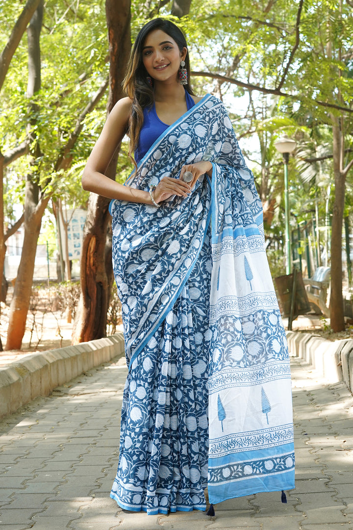 Teejh Vandana Mulmul Cotton Saree