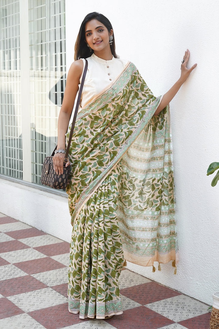 Teejh Malathi Mulmul Cotton Saree