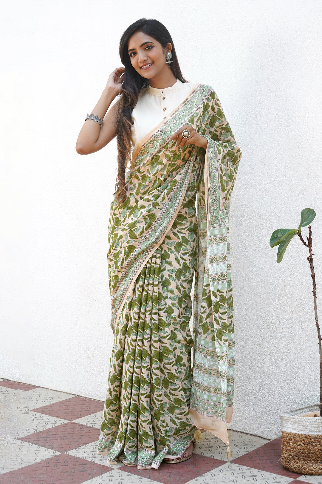 Teejh Malathi Mulmul Cotton Saree