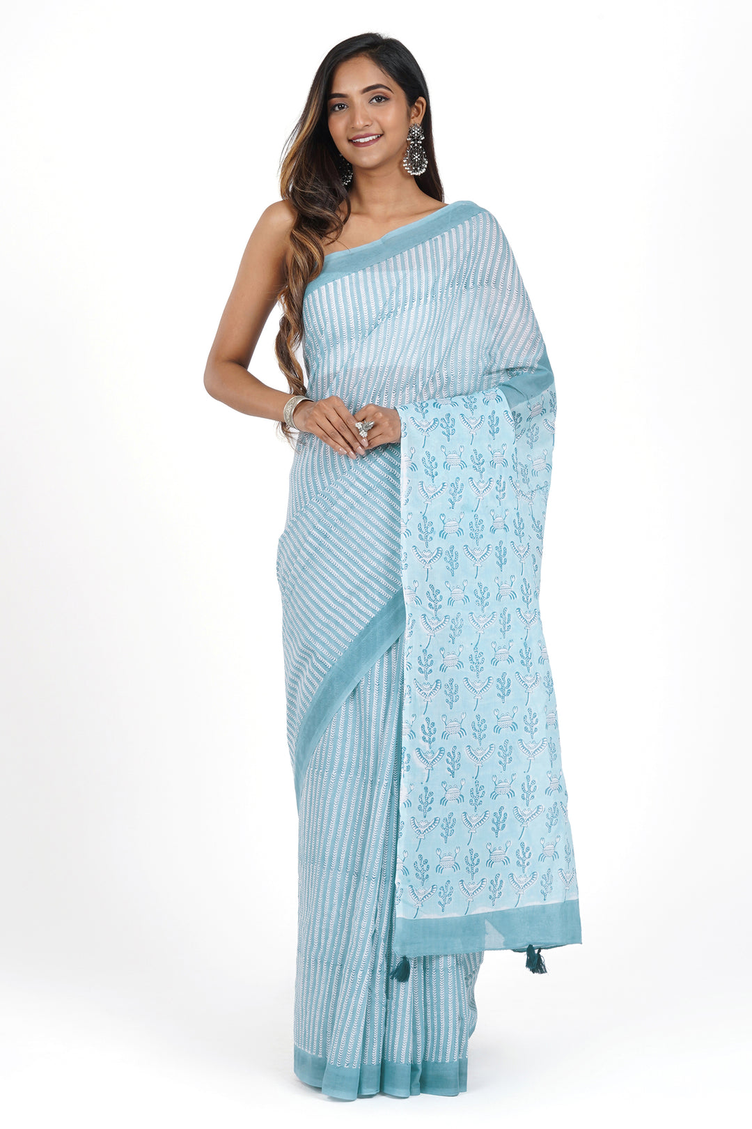Teejh Shubhra Mulmul Cotton Saree