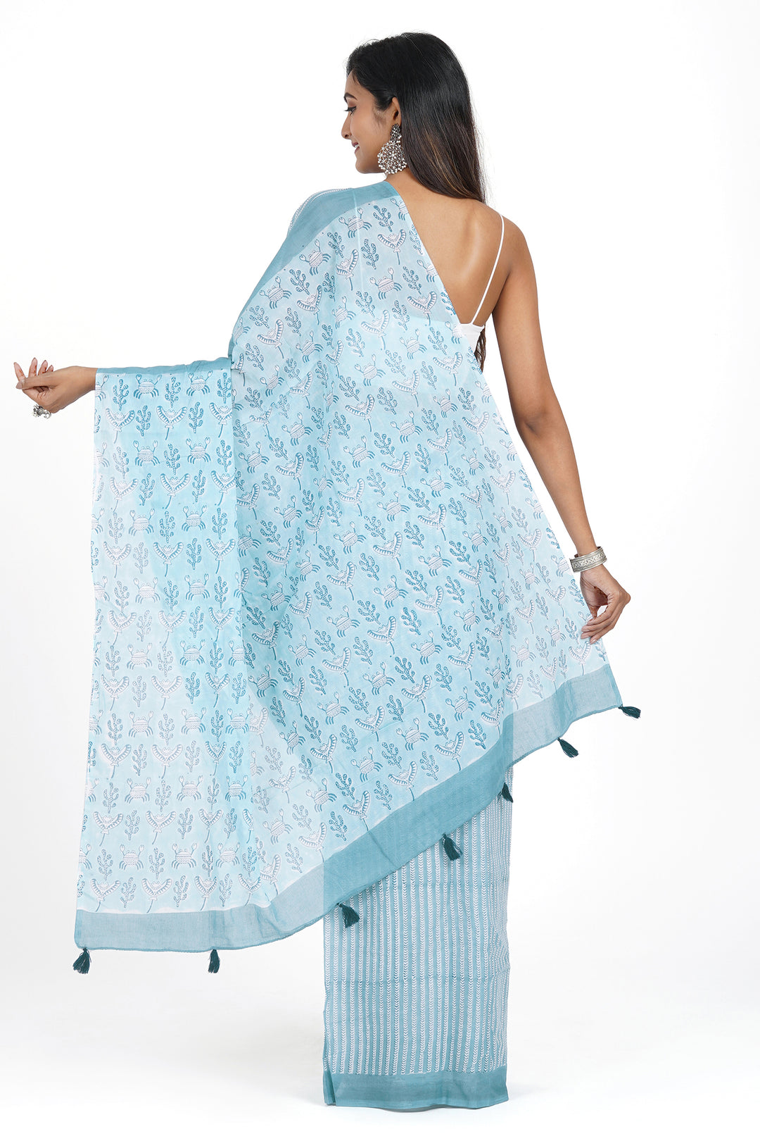 Teejh Shubhra Mulmul Cotton Saree