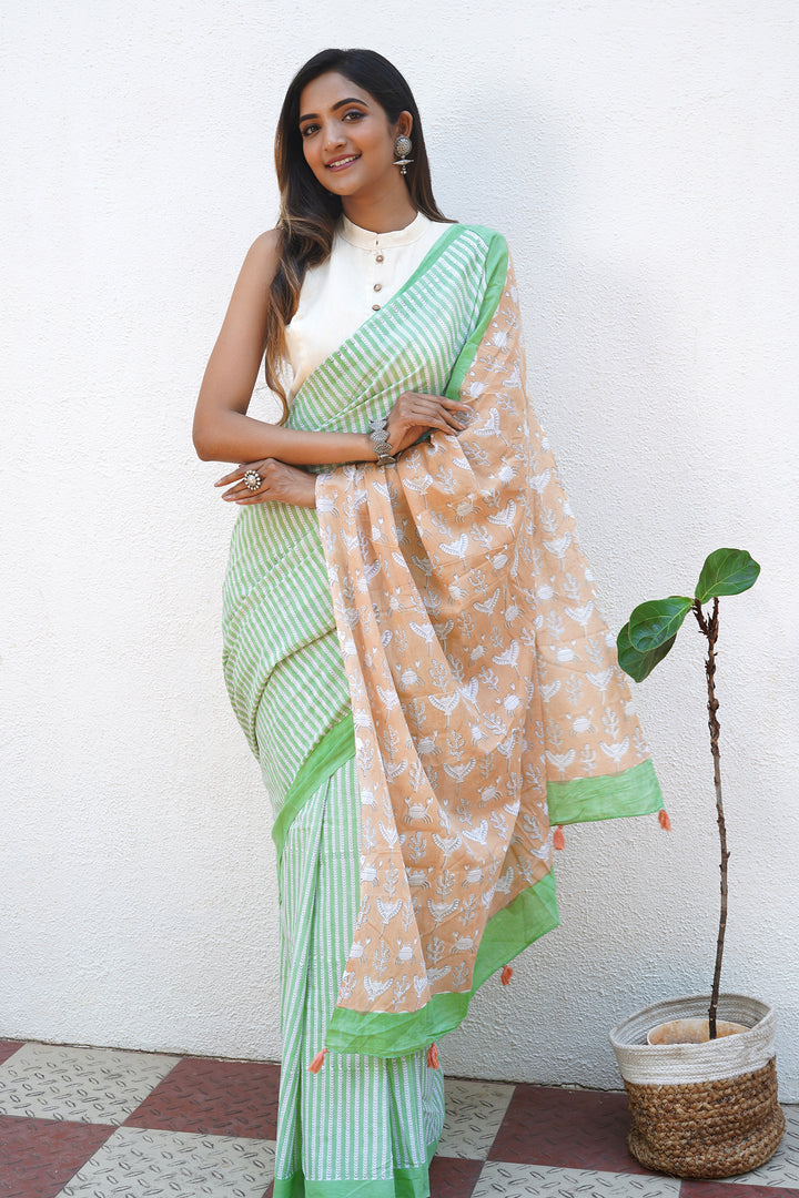 Teejh Sushma Mulmul Cotton Saree