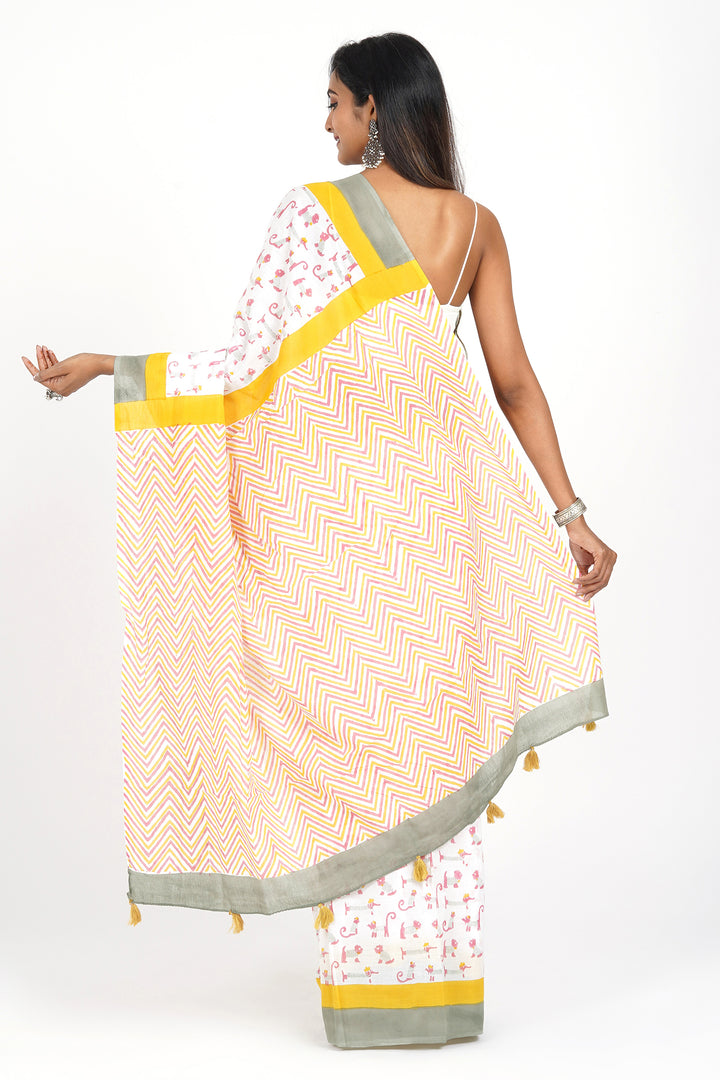 Teejh Ganga Mulmul Cotton Saree